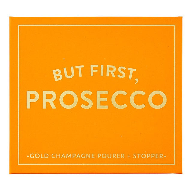 Champagne Stopper + Pourer Book Box - But First, Prosecco P6534