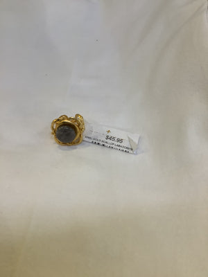 9298L GOLD SCALLOP LABADORITE RING - TheRanchersDaughter