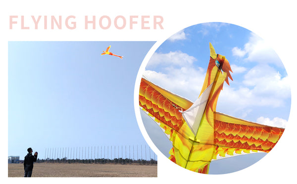 Large Phoenix Bird Kite for Adults Kids (Red Yellow)-Flying Hoofer