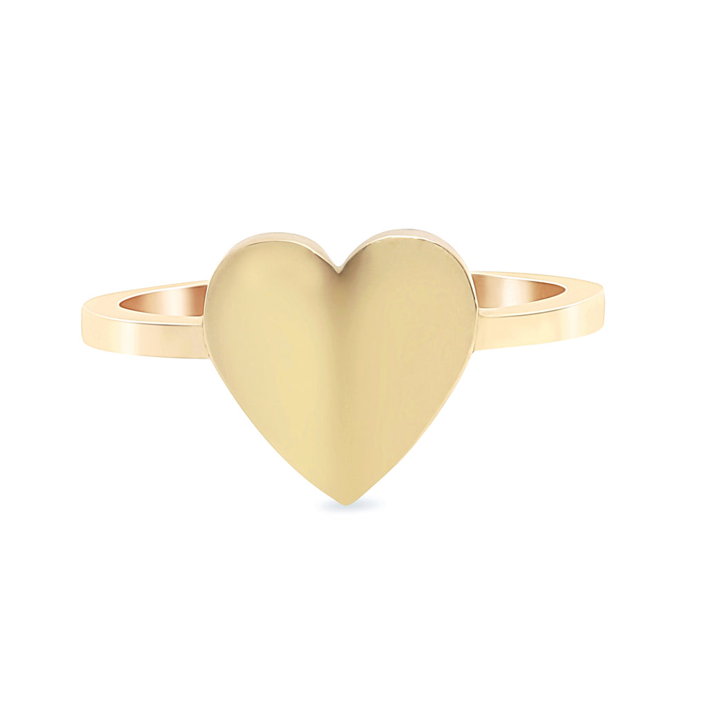 14K Gold Heart Cigar Band Ring, Small Size ~ Engraveable – Nana Bijou