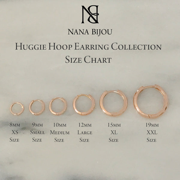 14K Gold XL Size (15mm) Huggie Hoop Earrings – Nana Bijou