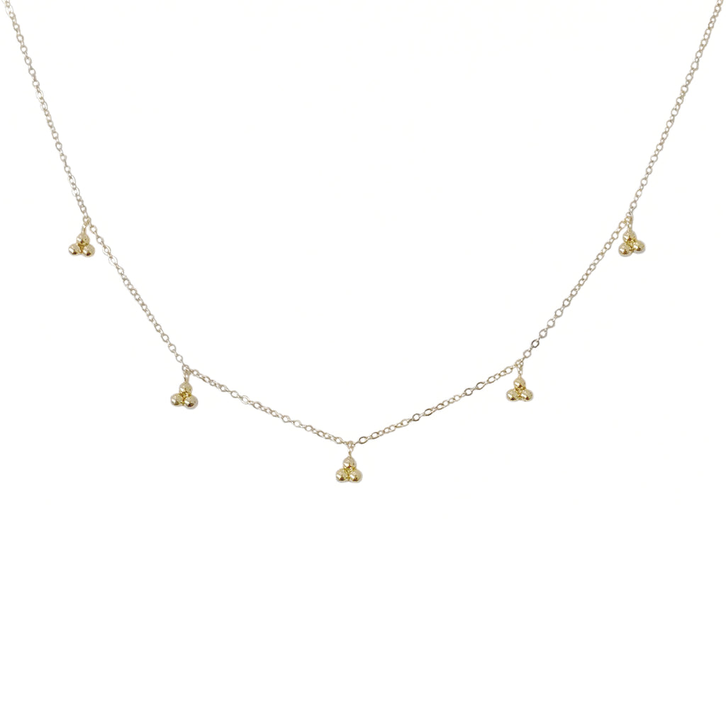 14K Gold Trinity Ball Dangle Charm Necklace – Nana Bijou