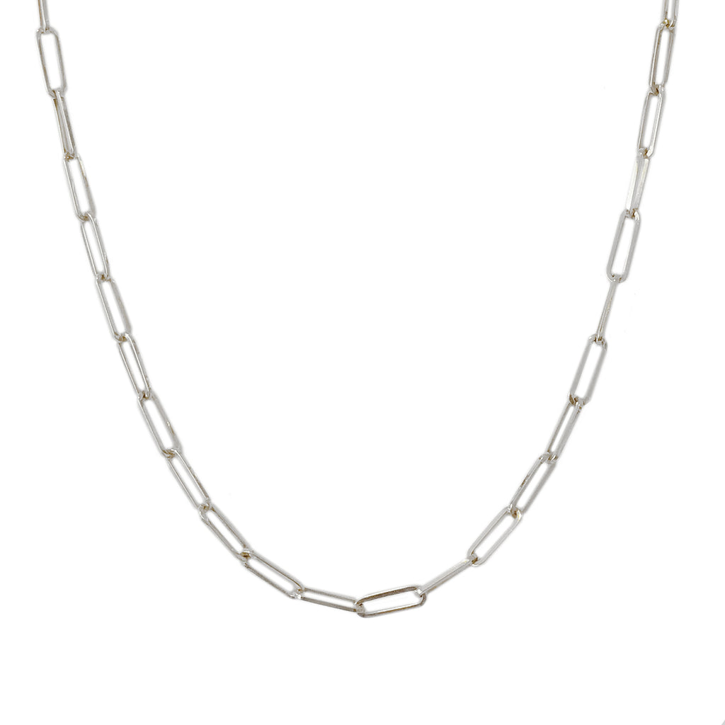 14K Gold Thin Elongated Oval Link Chain Necklace, Large Size Link ~ In ...