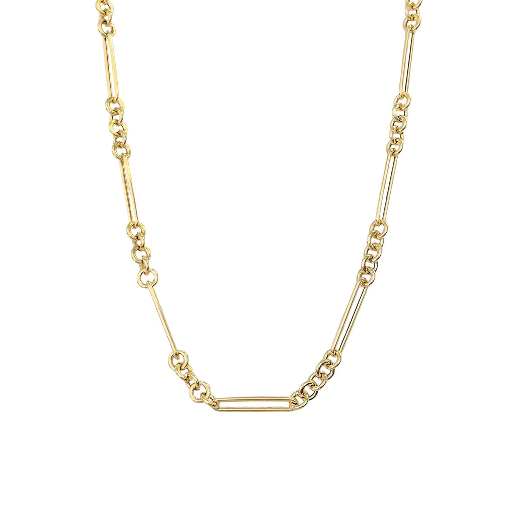 14K Gold Alternating 5 to 1 Elongated Oval Link Chain Necklace, Medium ...