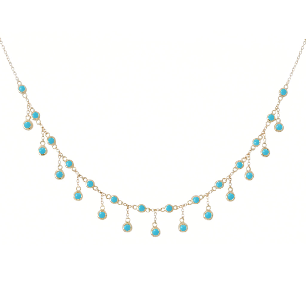 turquoise fringe necklace