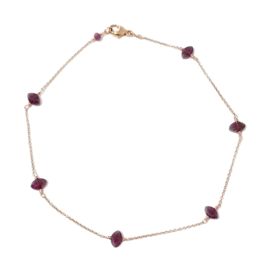 garnet ankle bracelet