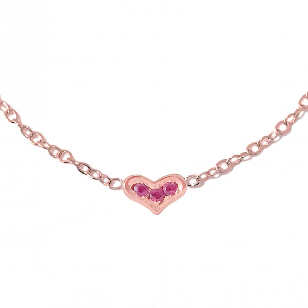 14K Gold Pavé Ruby Triple XS Sweetheart Bracelet – Nana Bijou
