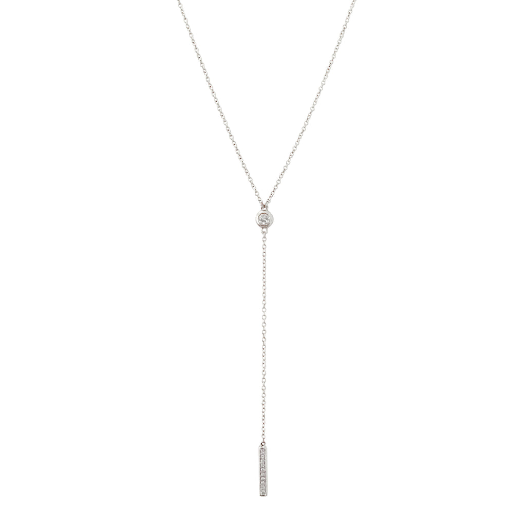 14K Gold Pavé Diamond Lariat Drop Necklace – Nana Bijou