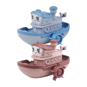 Cartoon Boat Baby Bath Clockwork Toys Kids Swimming Pool Outdoor Beach Water Play Game Floating Ship For Children Birthday Gifts