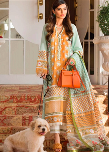 A SUNNY AFTERNOON - MANDARIN -R 9A Embroidered Lawn Suits Unstitched 3 Piece