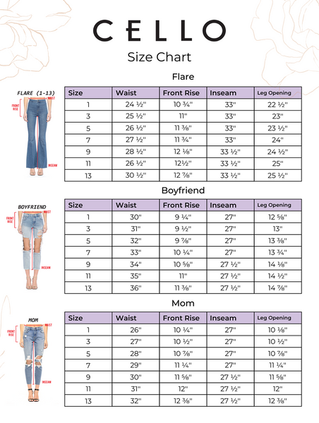 Cello 2 Size Chart