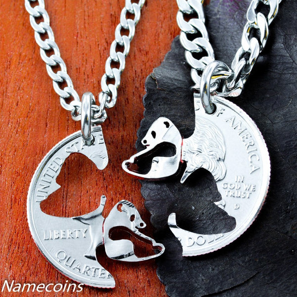 Panda Necklace set, Interlocking Couples Necklaces - NameCoins