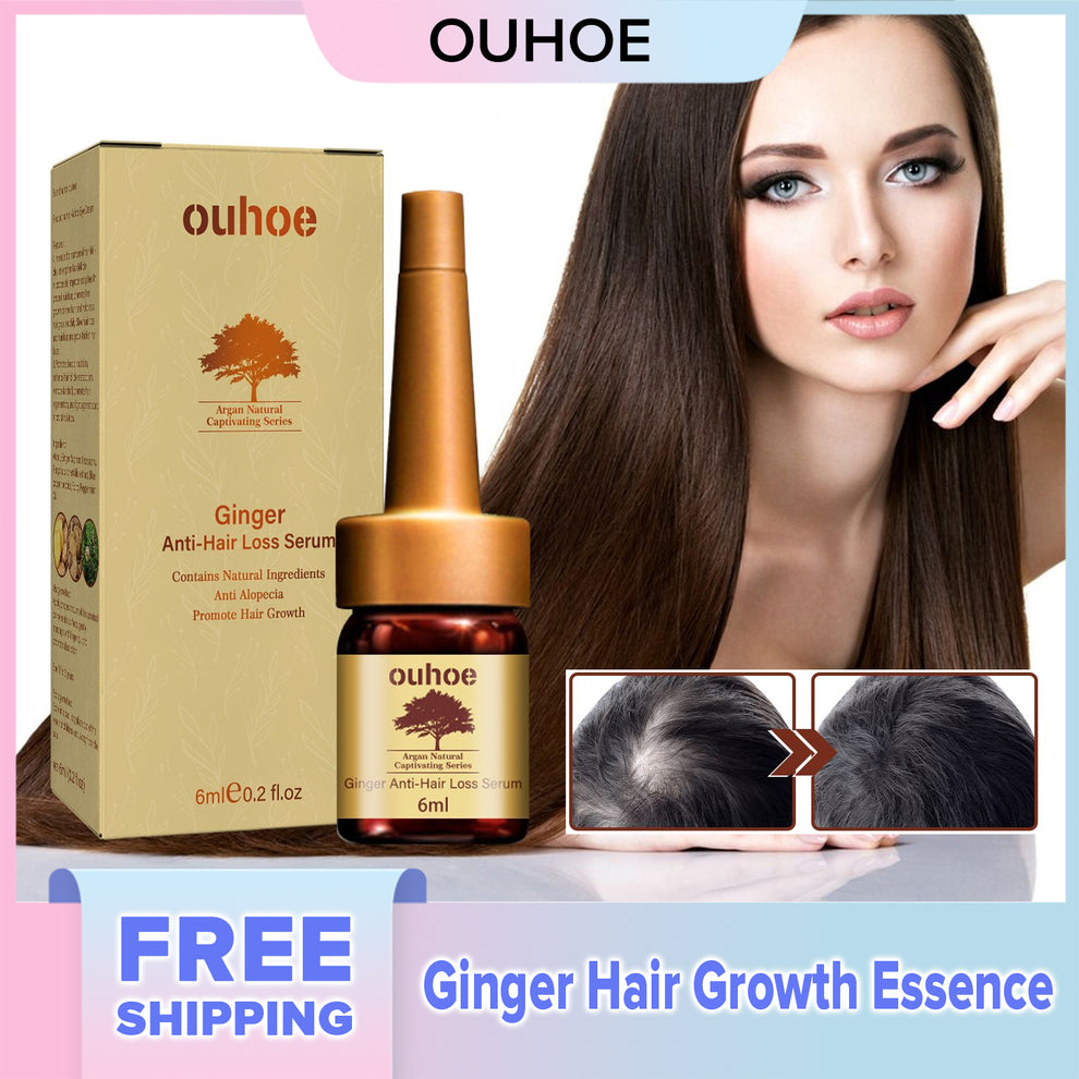 OUHOE Ginger Hair Growth Essence Repairs Hair Follicle Damage Dry, Hai ...