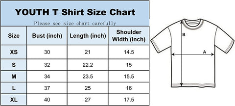 Youth T Shirt Size Chart - Forests, Tides, and Treasures