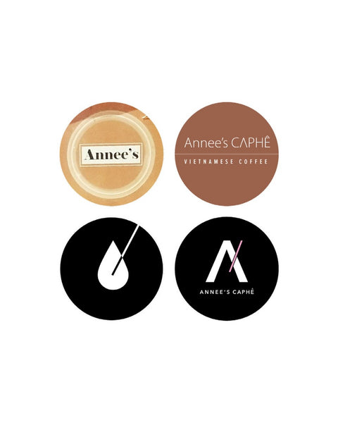 The logo evolution of Annees, four alternative logos pictured.