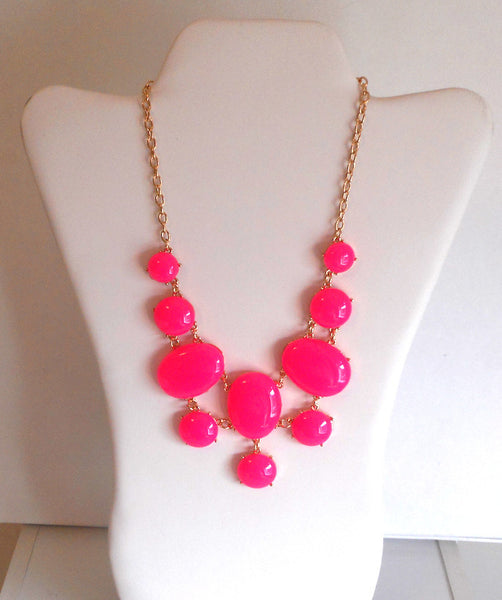 Hot Pink Drop Necklace – Uptown Lux