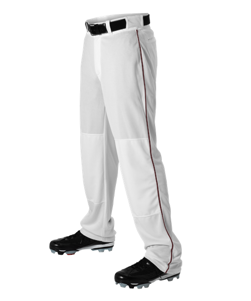 Alleson Baseball White Pants with Braid (Various Colors), Youth and Ad ...