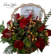 Pristine Basket Red Roses