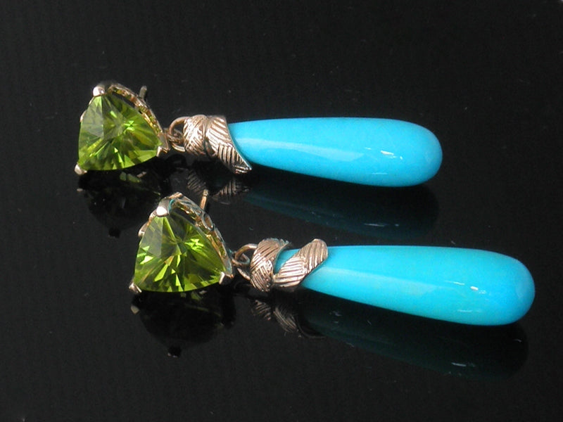 Peridot and Turquoise in 14K Yellow Gold