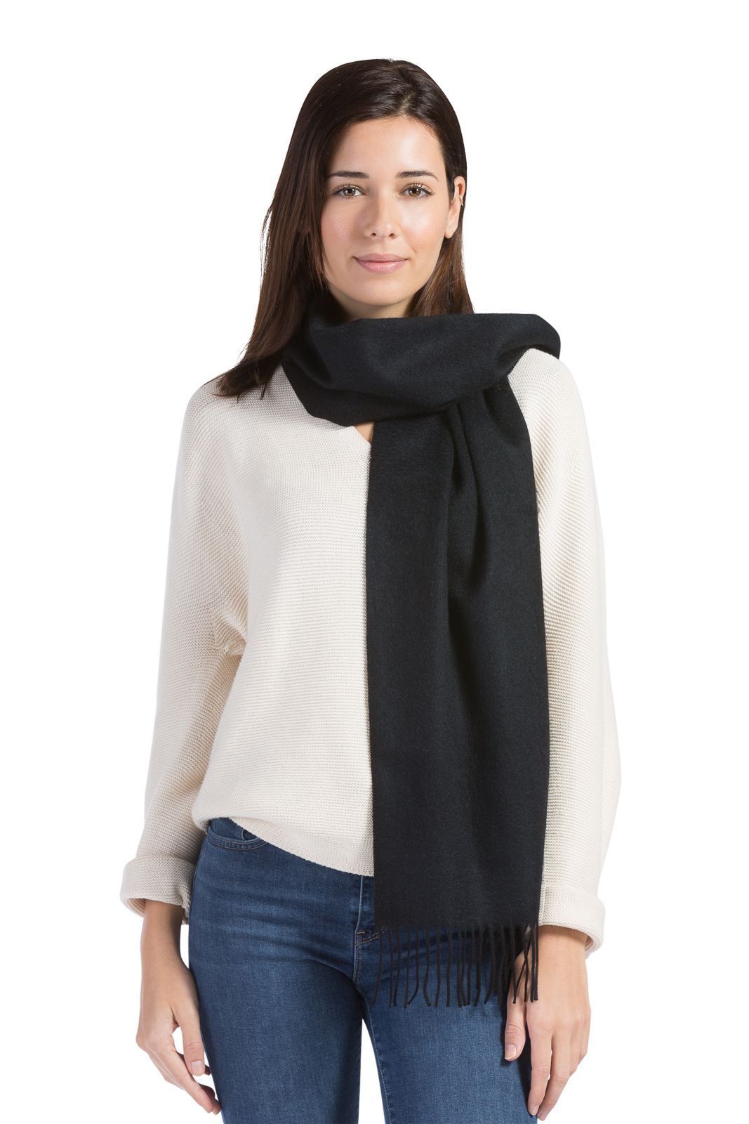 The Sheer Fray Square, Taupe Super Fine Pure Cashmere Scarf | Jane Carr