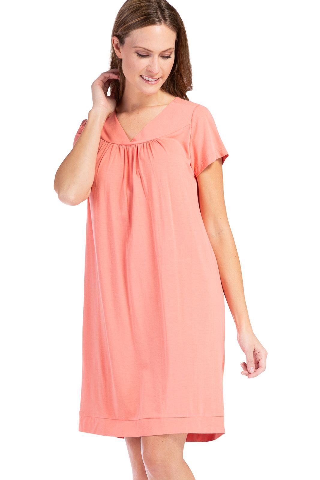 Women's Nightgown | Organic Cotton V-Neck Nightgown | Fishers Finery