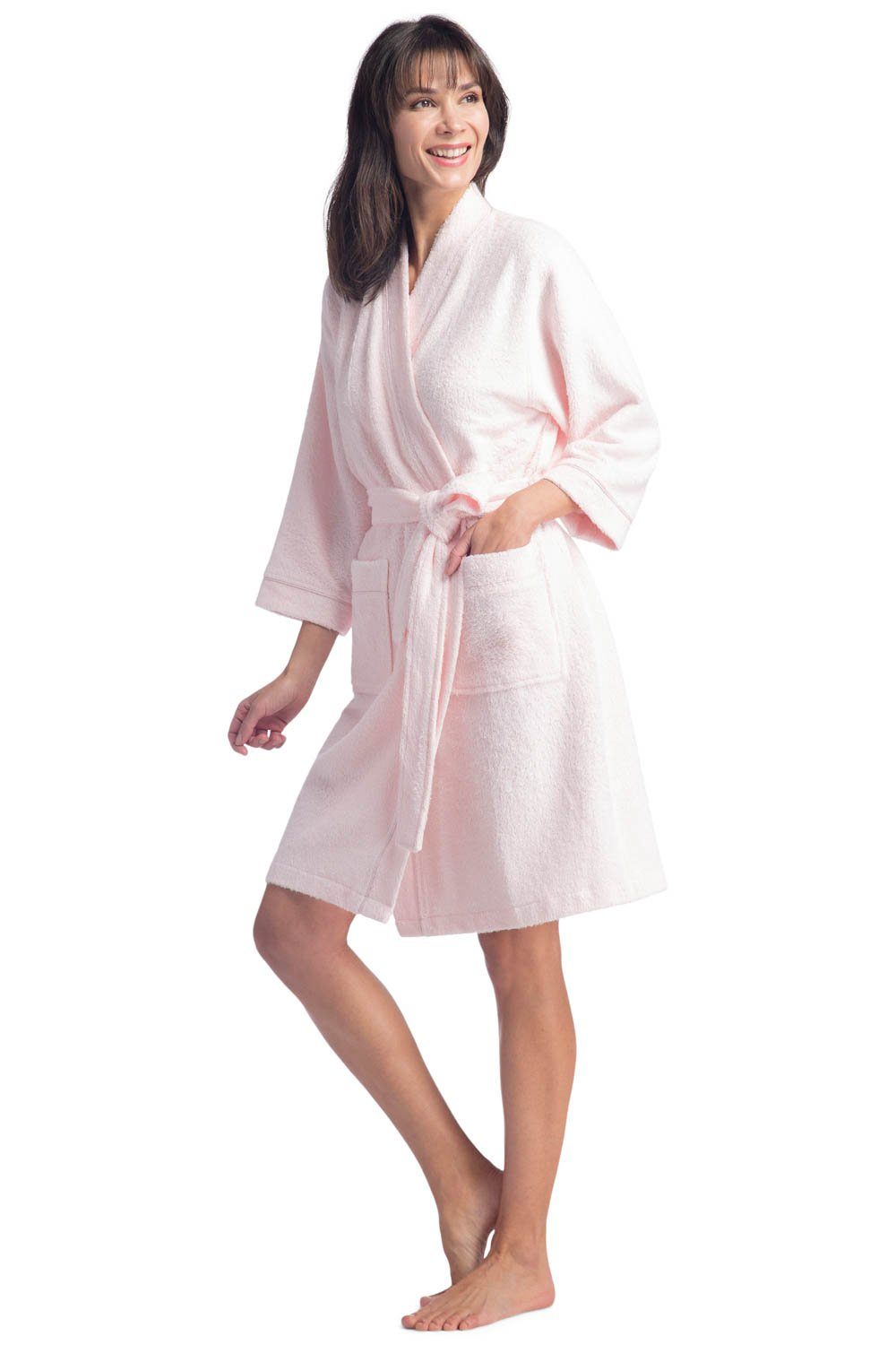 Women's Robes | Terry Cloth Kimono Style Short Robe | Fishers Finery