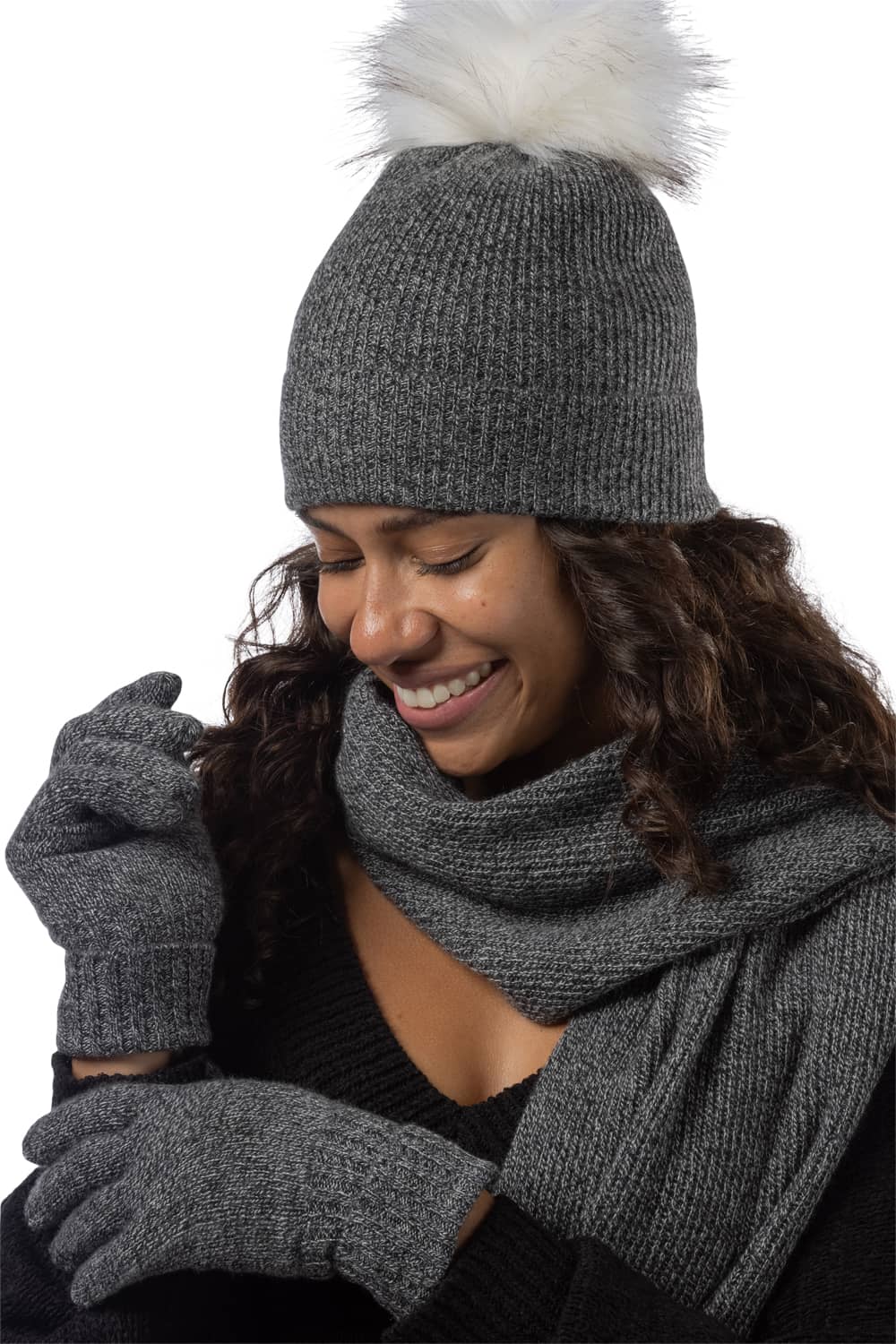 Women's Cashmere Slouchy Beanie & Knit Scarf Gift Set