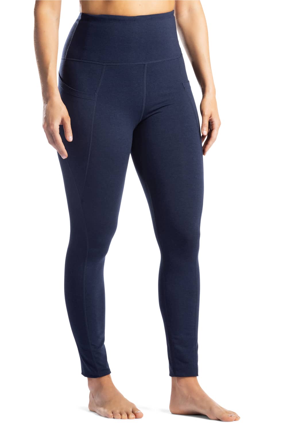 Buy BODYACTIVE Women's Polyester Spandex Navy Capri Yoga Pants