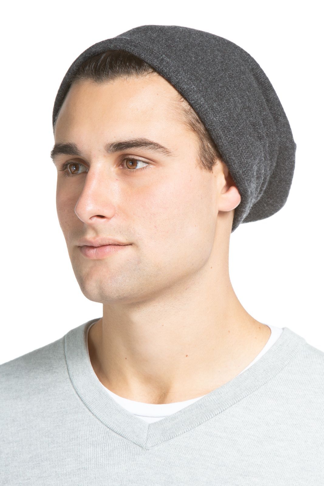 Slouchy Beanie | Mens Slouchy Cashmere Beanie | Fishers Finery