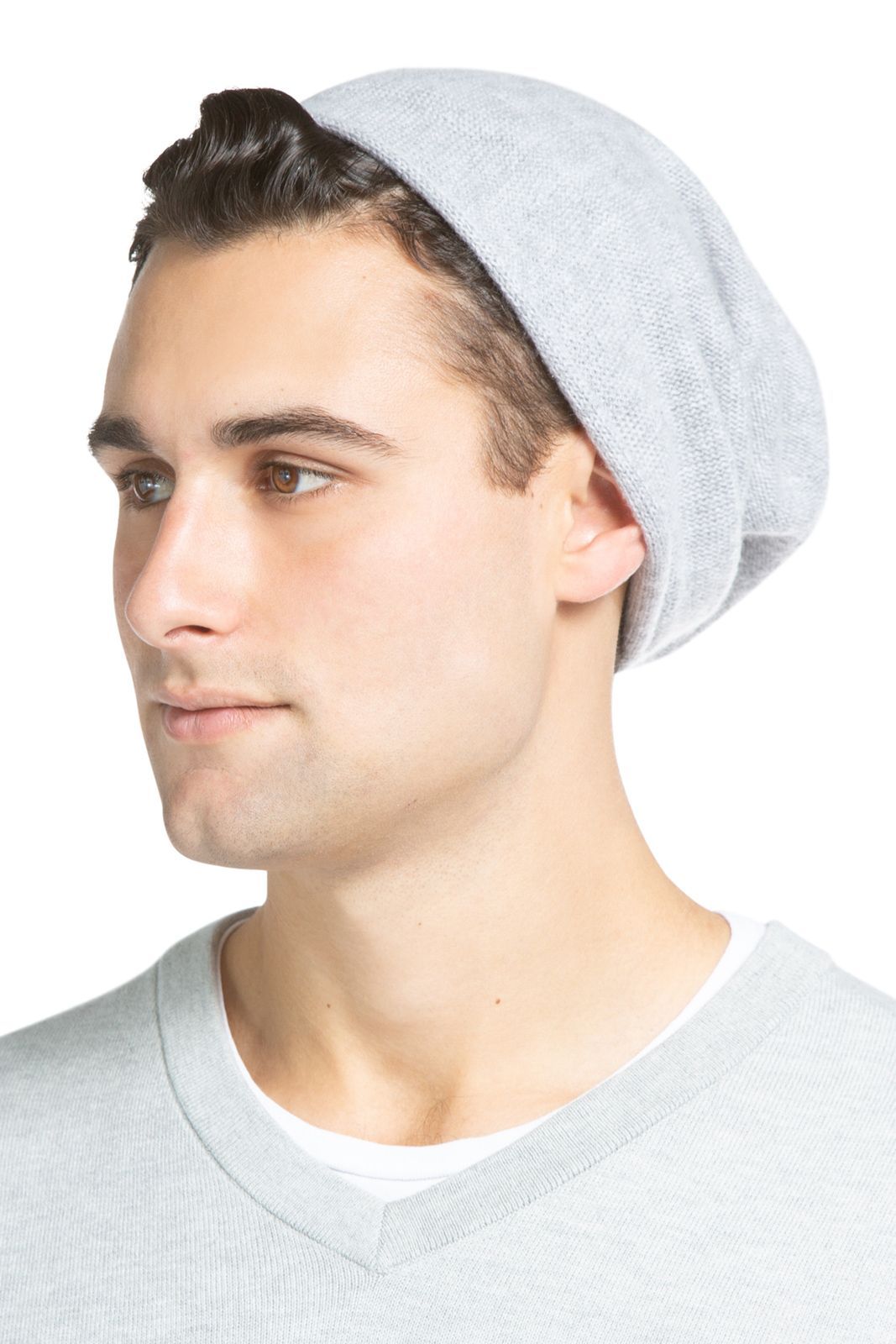 Slouchy Beanie | Mens Slouchy Cashmere Beanie | Fishers Finery