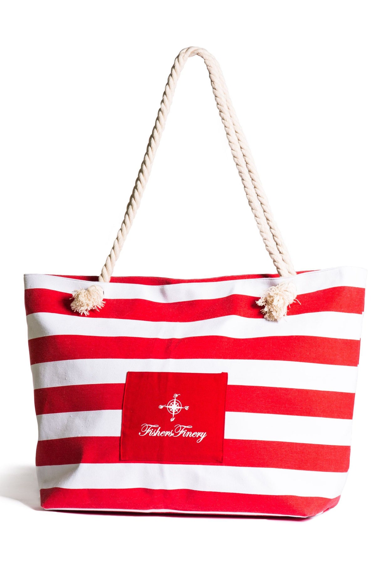 Large Canvas Beach Bag | Water Resistant plus Zipper | Fishers Finery