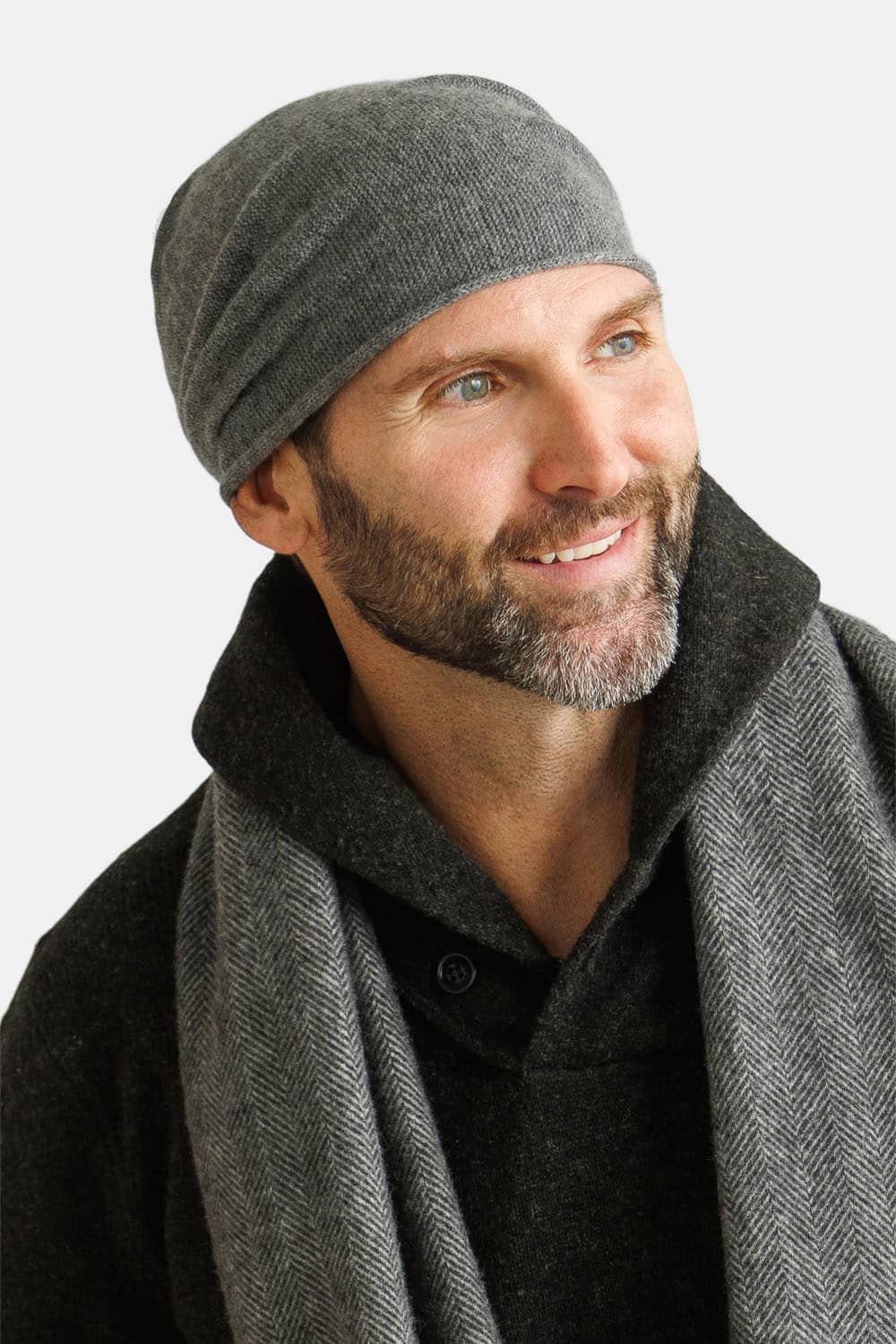 Fishers Finery Men's 100% Pure Cashmere Ribbed Cuffed Hat; Ultra Plush