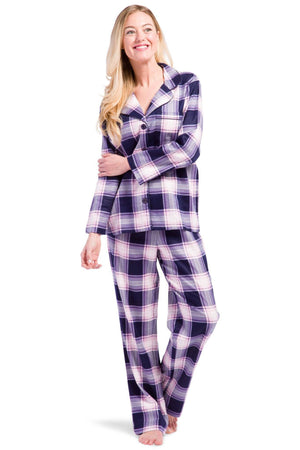 womens flannel pajamas sets