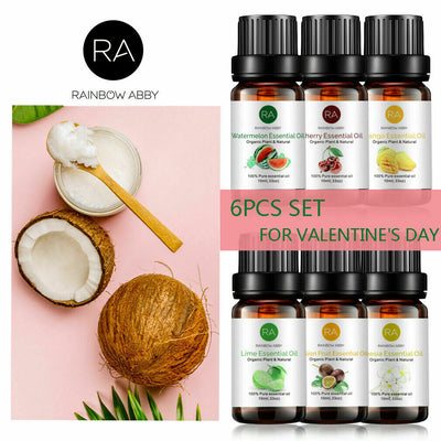 6pcs Gift Set 10ml Sweet Essential Oils for Humidifier Aromatic Diffuser  Vanilla Lemon Mint Grapefruit Sweet Orange Aroma Oil