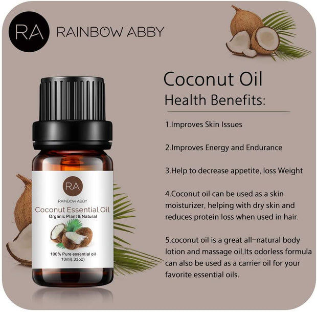 Coconut Essential Oil, 100% Pure Diffuser Oil for Diffuser, Skin