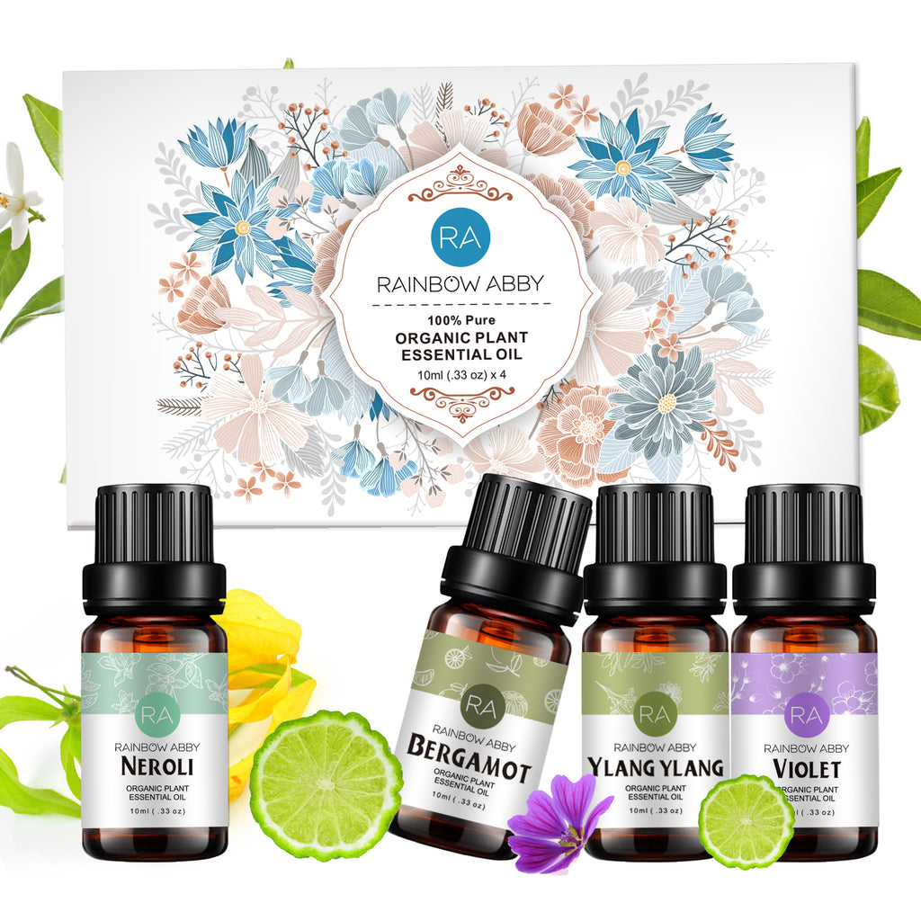 5-Pack 10ml Floral Essential Oils Set : Lavender, Rose, Cherry