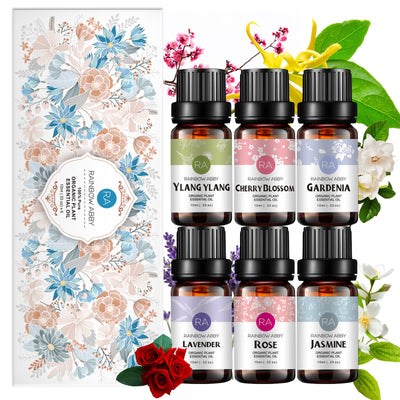 5-Pack 10ml Floral Essential Oils Set : Lavender, Rose, Cherry Blossom –  RainbowAbby 2013