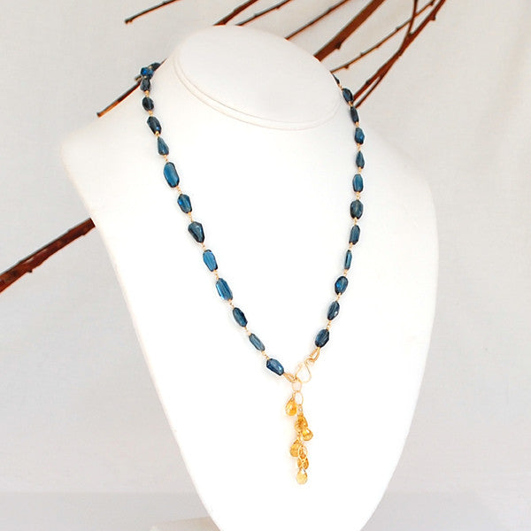 London Blue Topaz Necklace with Citrine – Amy Holton Designs