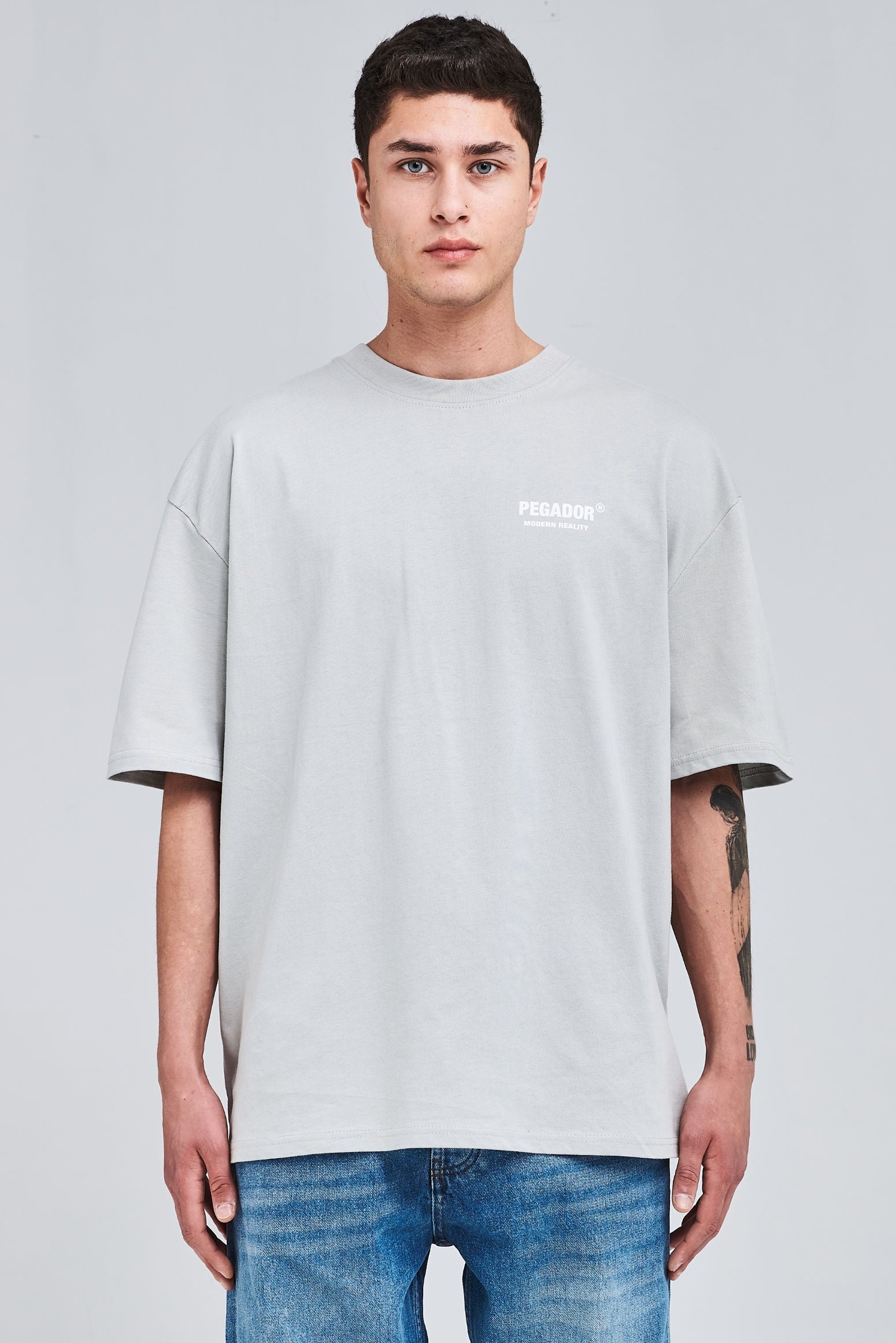 Cov Oversized Tee Washed Heather Grey Tees | Men Modern Reality Men 