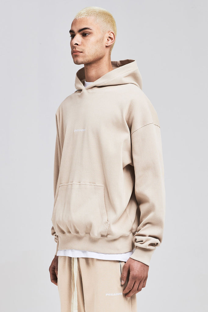 Pegador Ribbed Heavy Oversized Hoodie Washed Ivory – PEGADOR® Streetwear