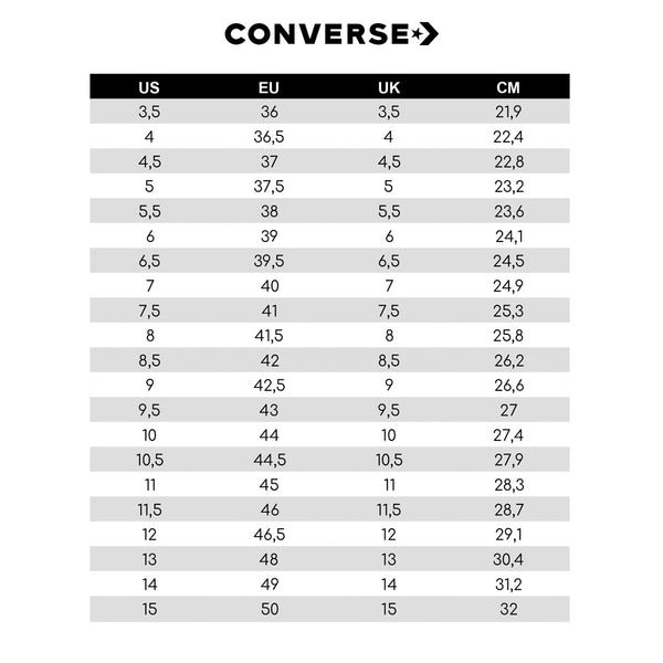 converse jp size chart