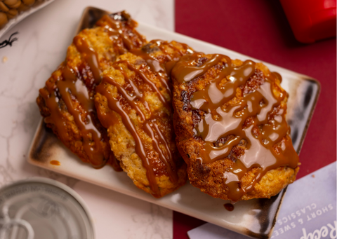 Salted caramel cookies with Carnation caramel drizzle on top