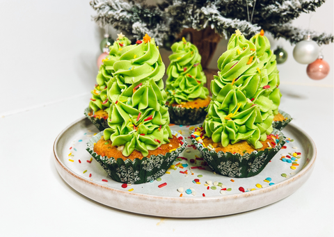 Christmas tree cupcakes - Christmas baking recipes