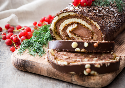 Chocolate yule log - Christmas dessert