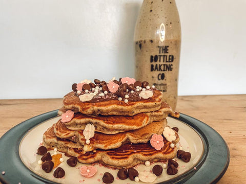 Pancake stack made from Marvellous Cookies & Creme Muffin Mix 