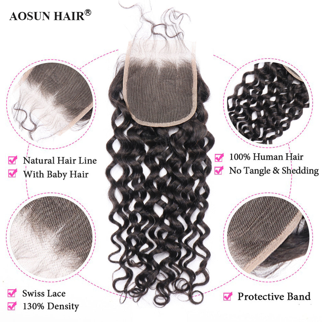 human hair bundles with closure