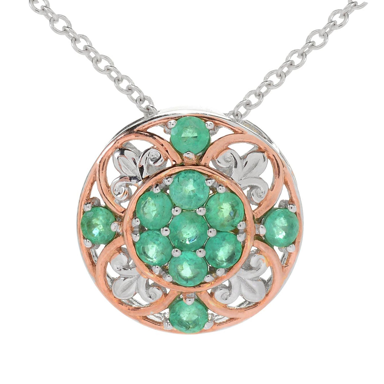 emerald cluster pendant