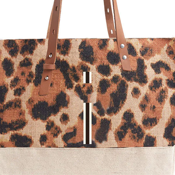 Market Tote in Cheetah Print with Monogram