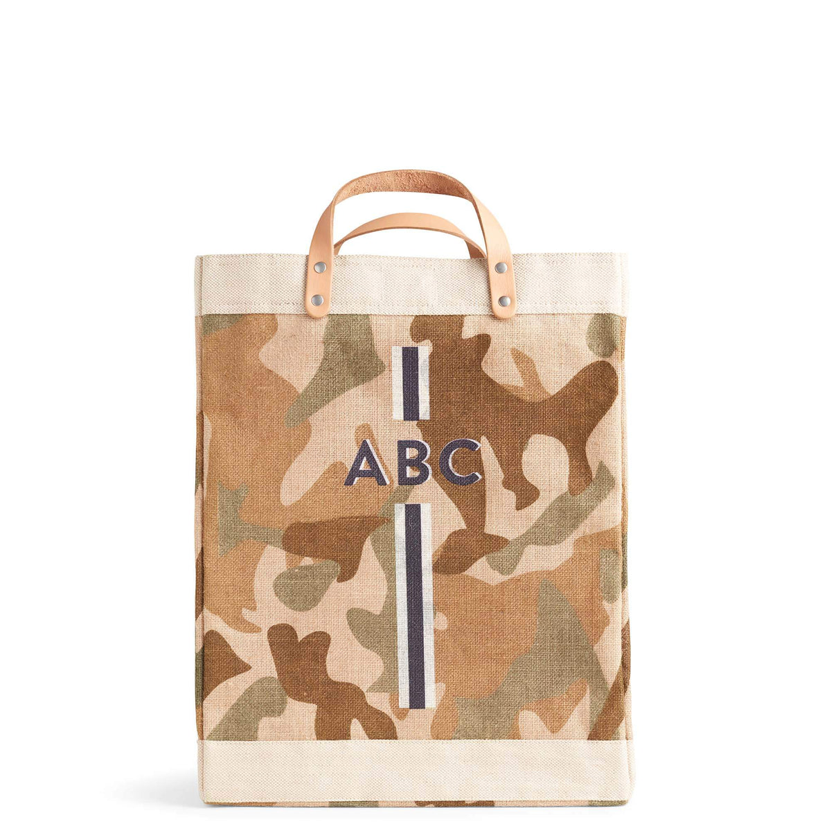 Market Bag in Safari with Black Monogram