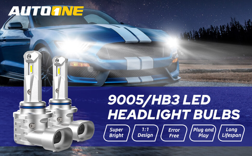 9005 HB3 LED Headlight Bulbs 12000LM 6000K White 2 PCS – AUTOONE